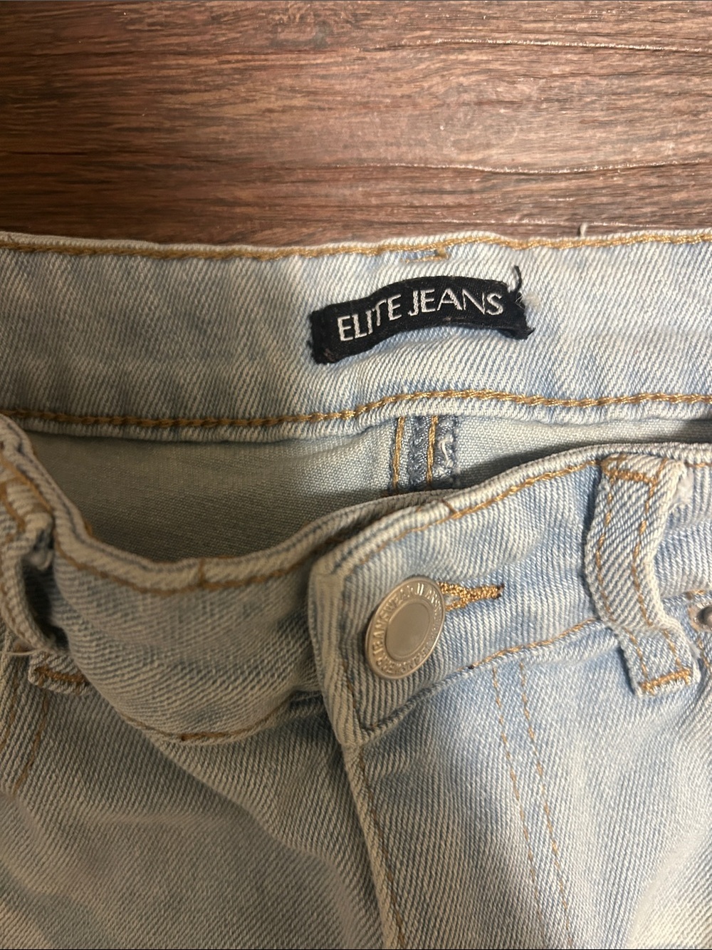 Elite Jeans Light Blue Distressed High-Waist Denim Shorts, ‼️no size tag - Picture 5 of 5
